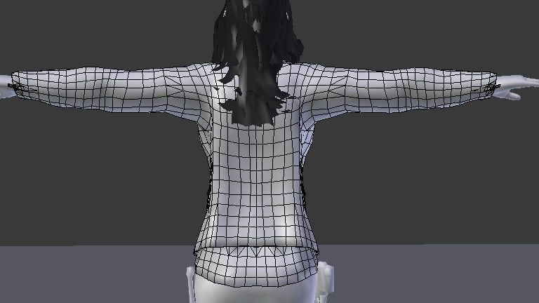 Female Model person in camouflage outfit Low-poly 3D model_40