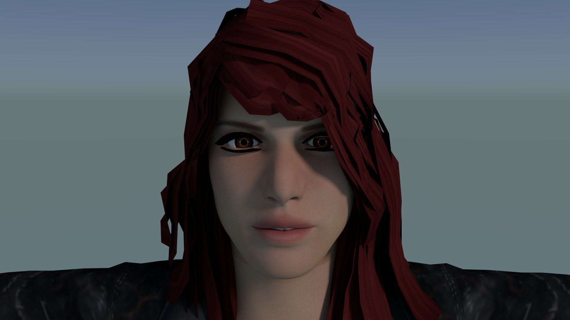 Female Model person in camouflage outfit Low-poly 3D model_51