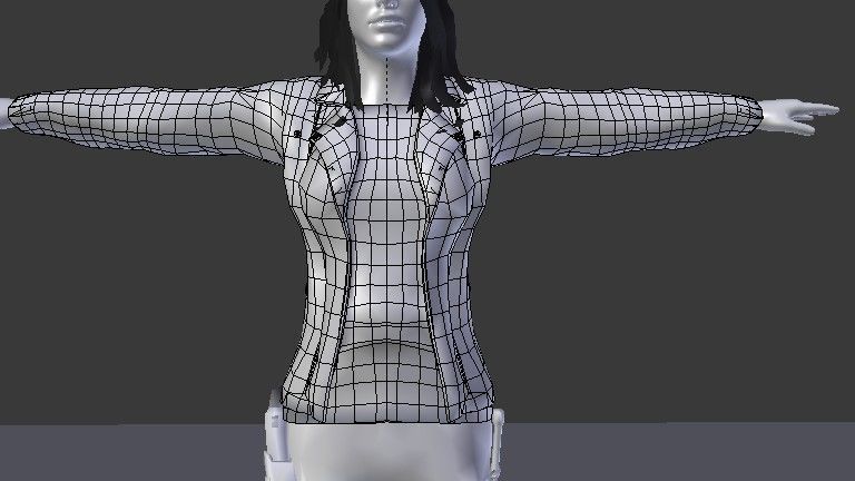 Female Model person in camouflage outfit Low-poly 3D model_30