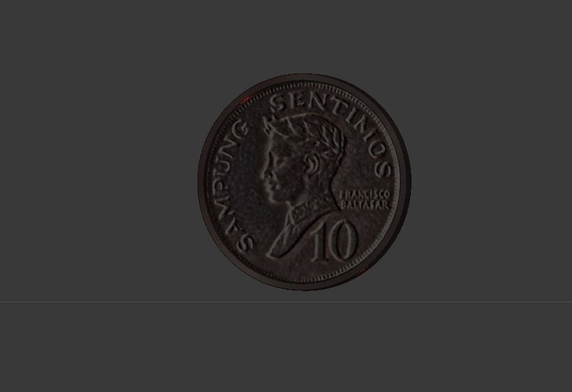 Philippines 3d Ten Centavos money coin 3D model 3D model_1