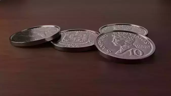 Philippines 3d Ten Centavos money coin 3D model