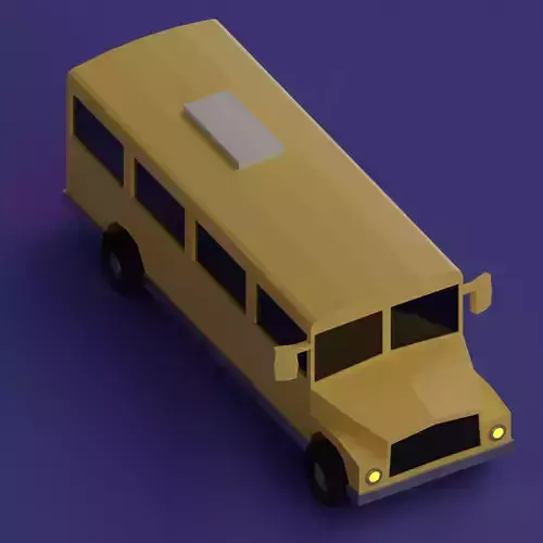 Scholar Bus Low Poly