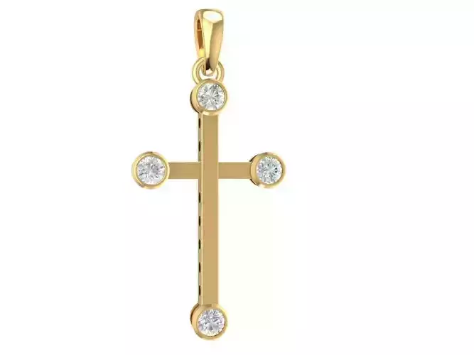Classic Diamond Cross Pendant for Jewelry 660