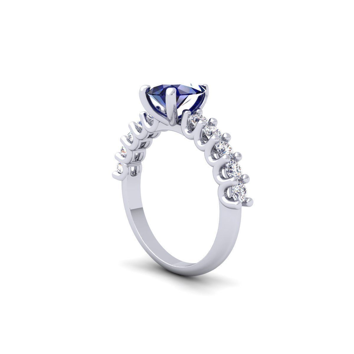 Shepire Pear Engagement Ring 3d Model 3D print model_2