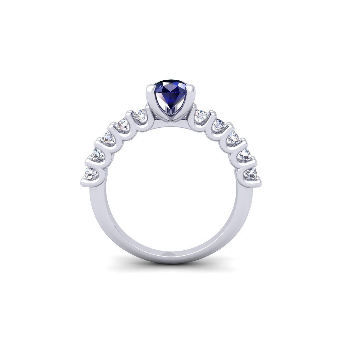 Shepire Pear Engagement Ring 3d Model 3D print model_4