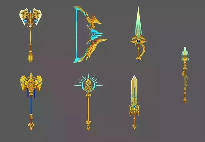 Fantasy MMO RPG Weapons Pack 02