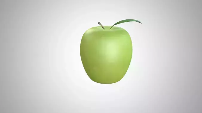 Apple Green Fruit Single 3D Model