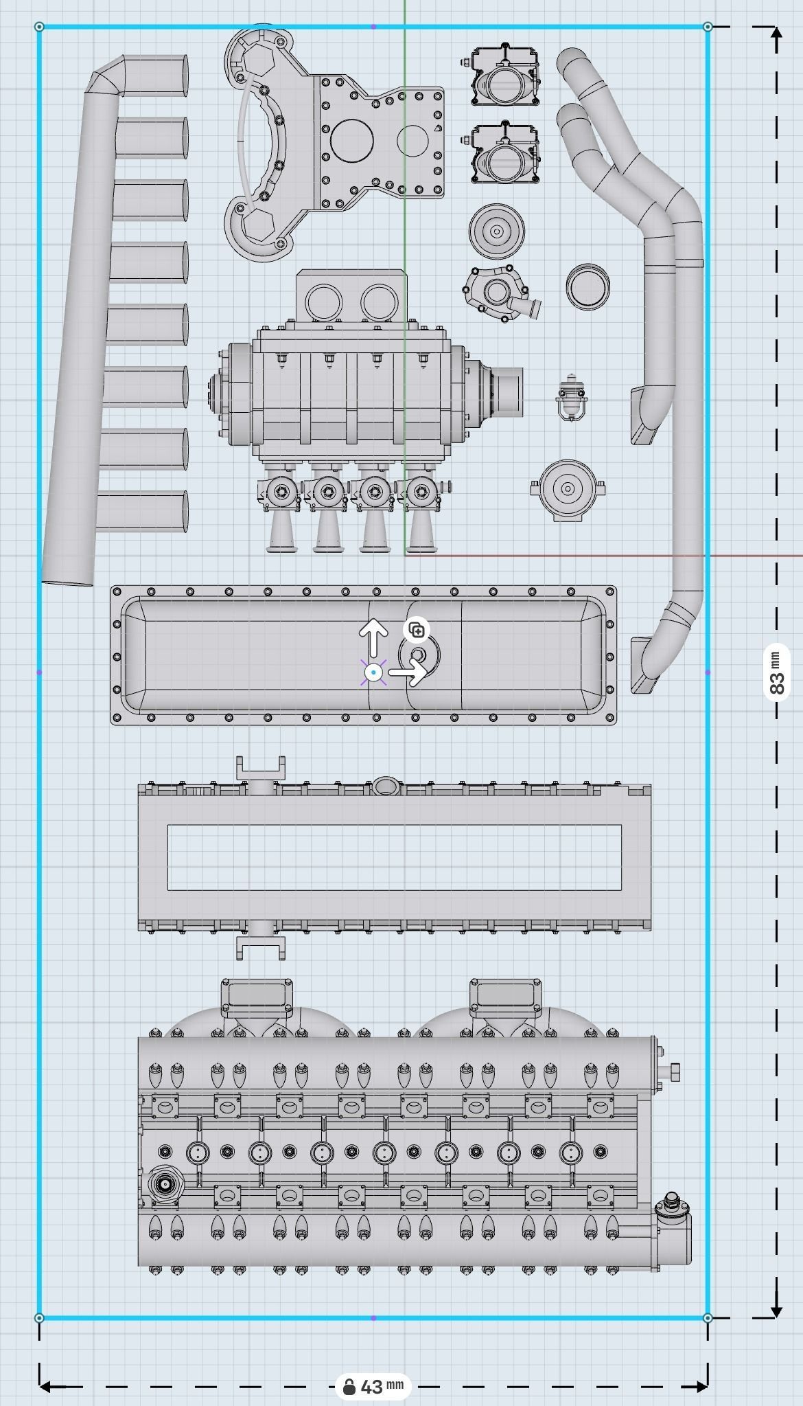 Hotrod Ratrod Racing Straight 8 engine motor with options 3D print model_8