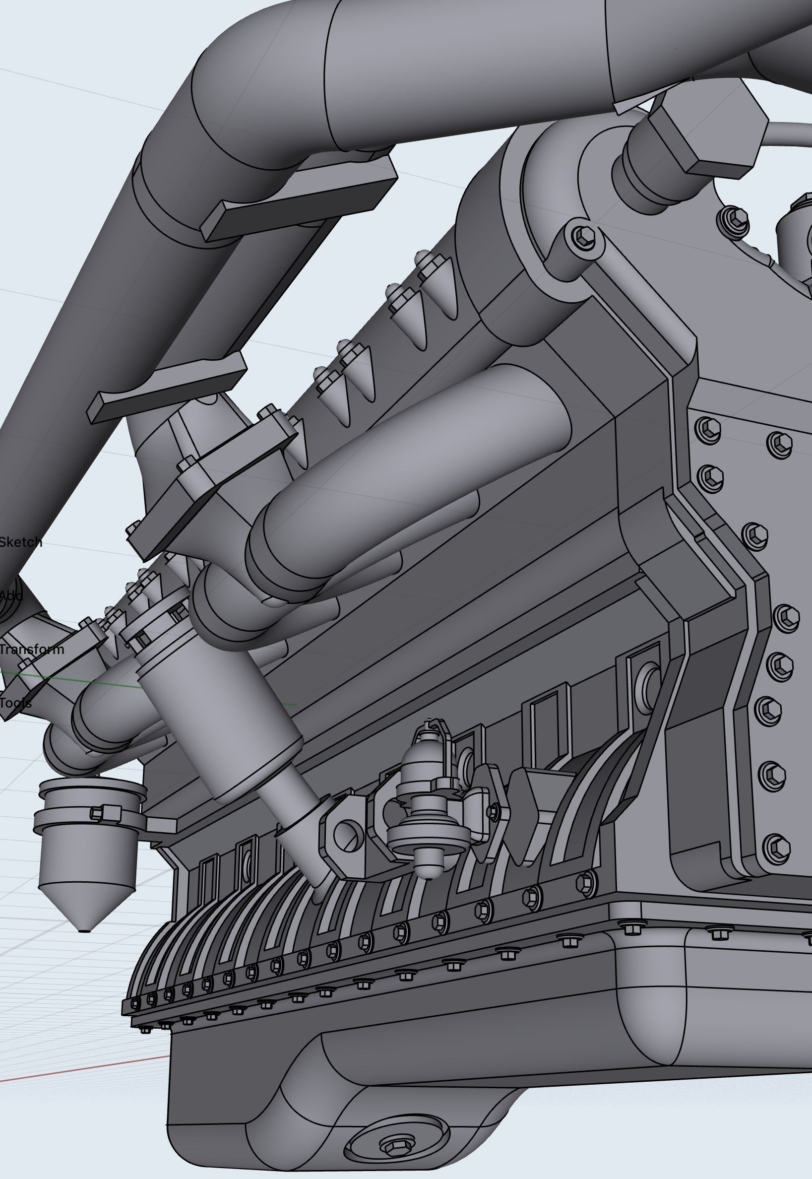 Hotrod Ratrod Racing Straight 8 engine motor with options 3D print model_9
