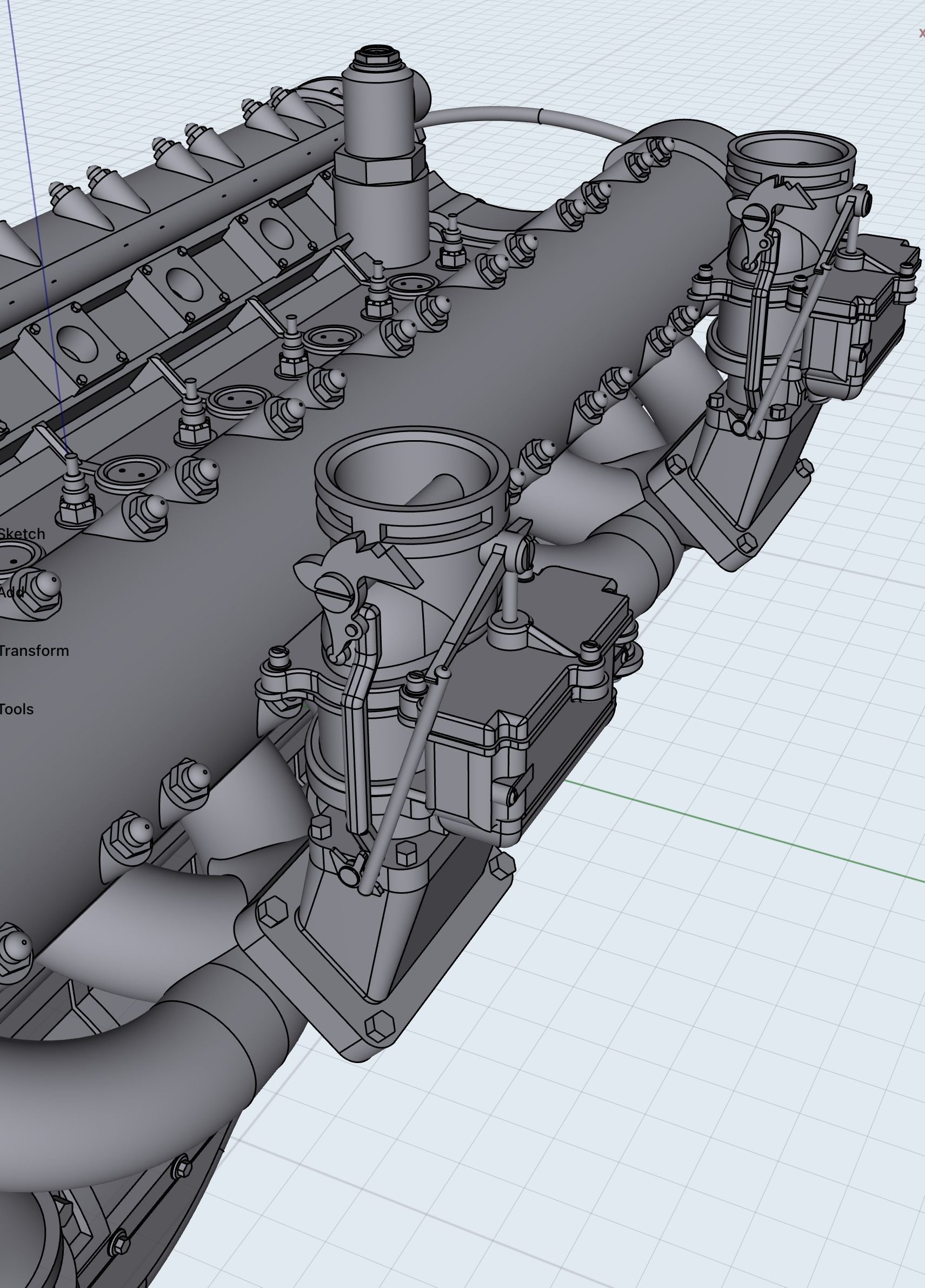 Hotrod Ratrod Racing Straight 8 engine motor with options 3D print model_5
