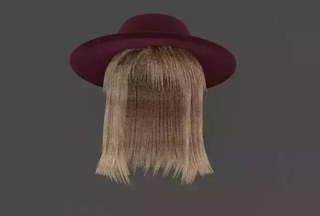 blonde hair with hat  3D model