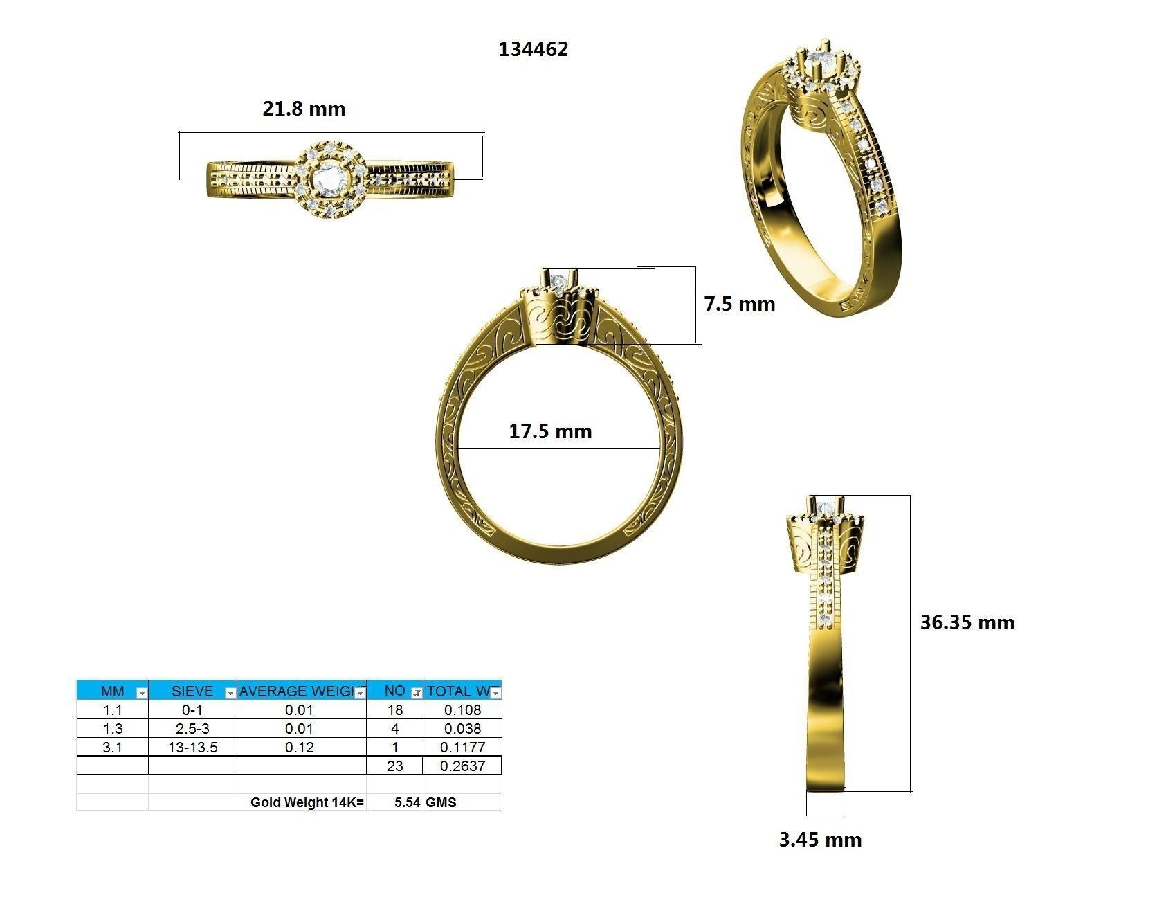 Ring - 134462 3D print model_12