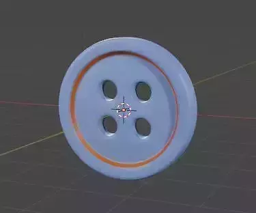 A Blue Orange Shirt Button 3D model