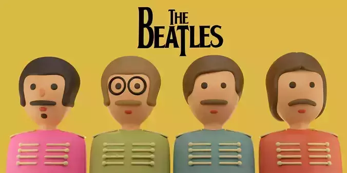 THE BEATLES Charactor  Low-poly 3D model