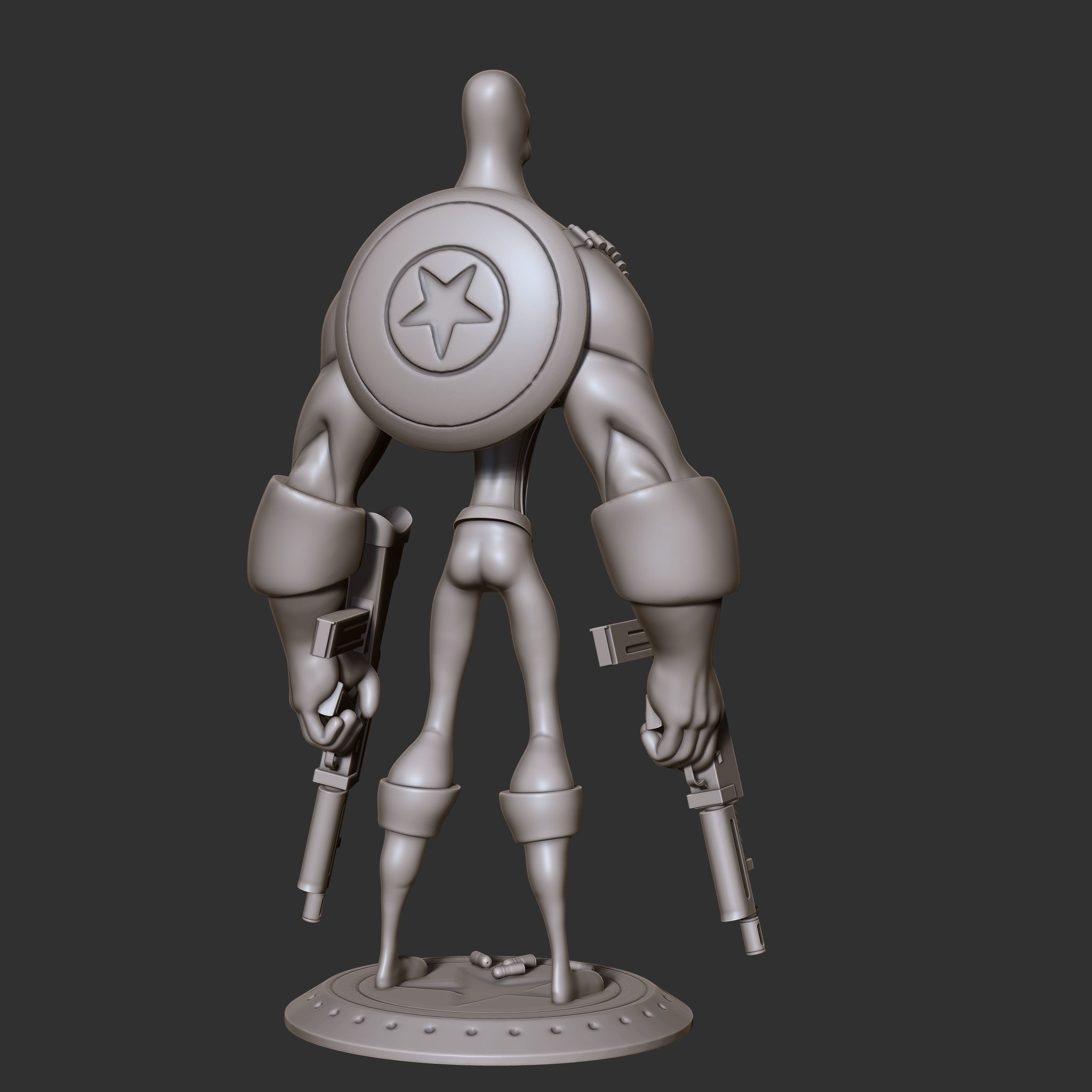 Captain America Stylized Figure 3D print model_2