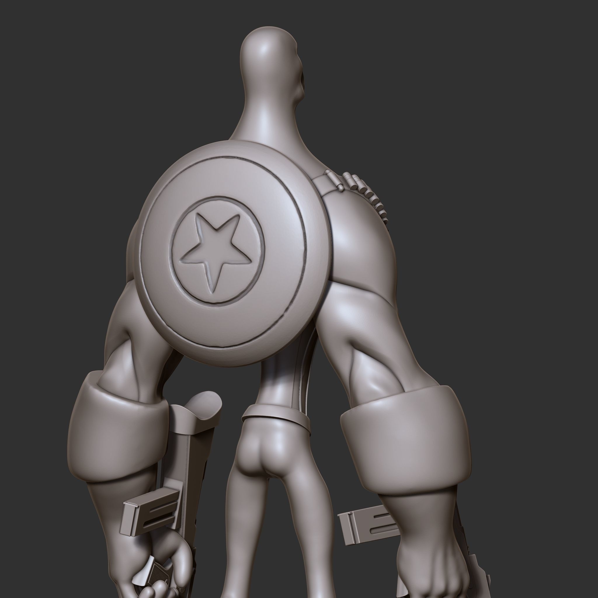 Captain America Stylized Figure 3D print model_6