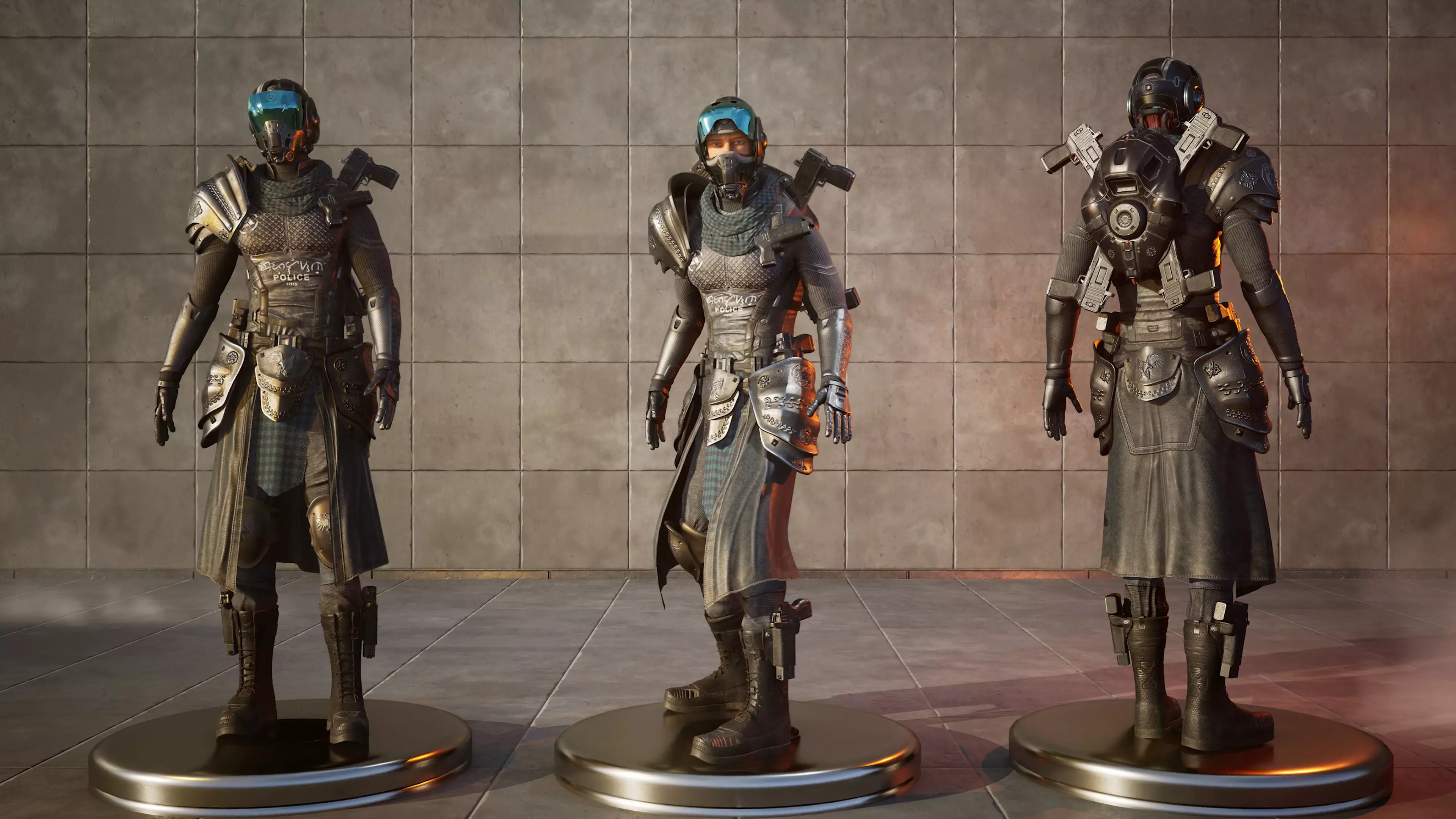 Police Captain sci-fi cyberpunk 3D character model 3D model_0