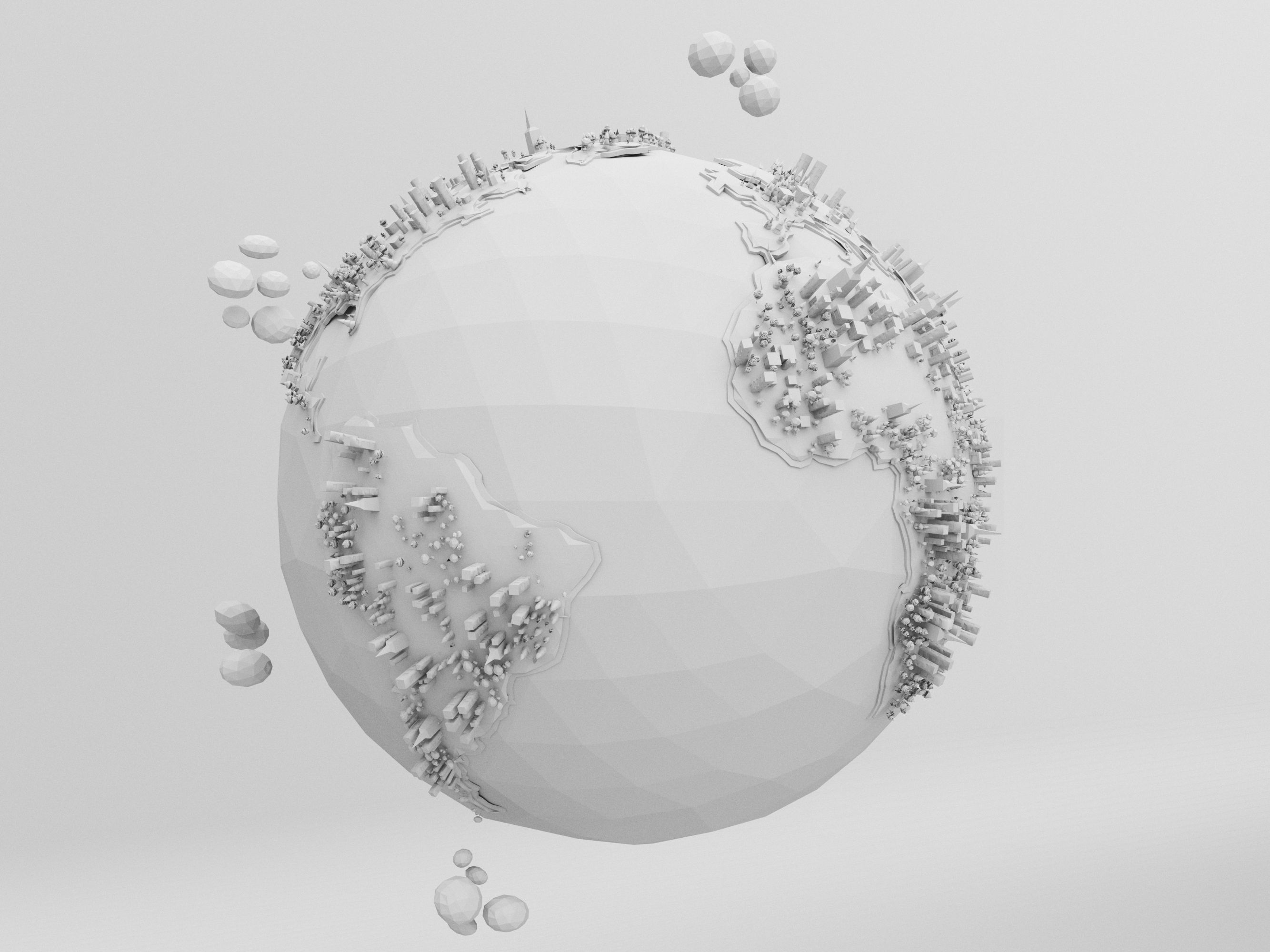Low Poly Earth Model in polygonal style Low-poly 3D model_6