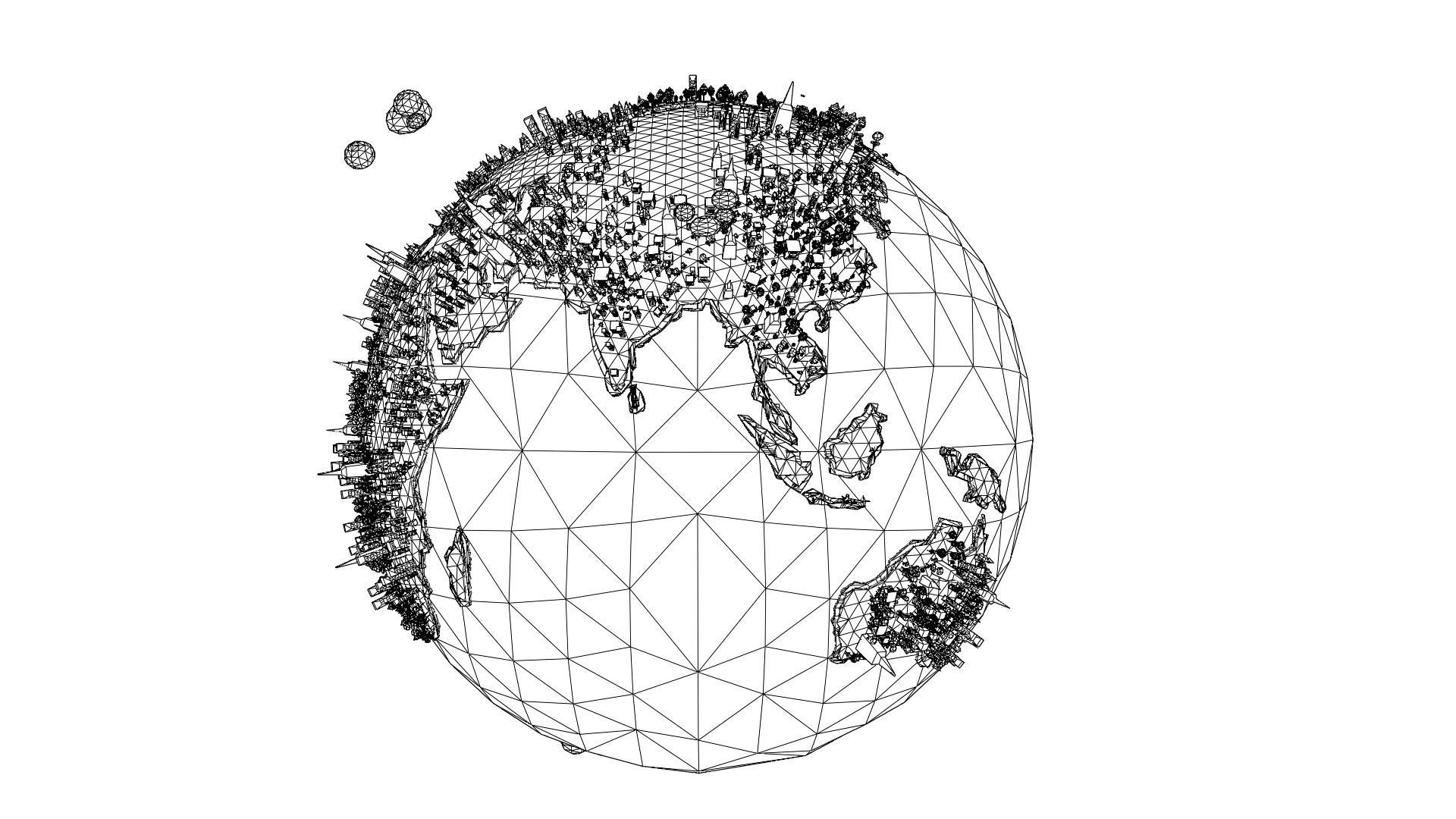 Low Poly Earth Model in polygonal style Low-poly 3D model_1