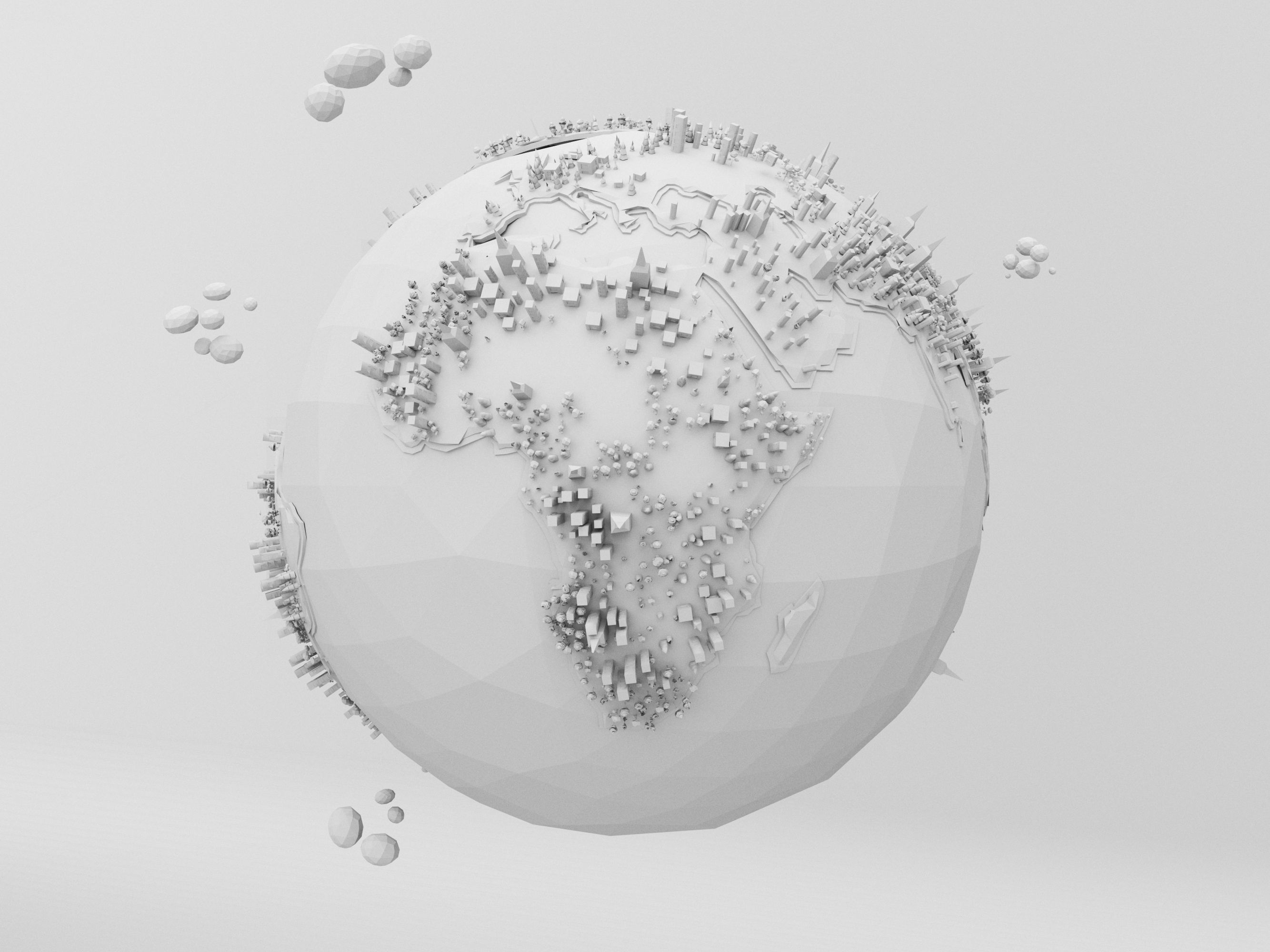 Low Poly Earth Model in polygonal style Low-poly 3D model_4