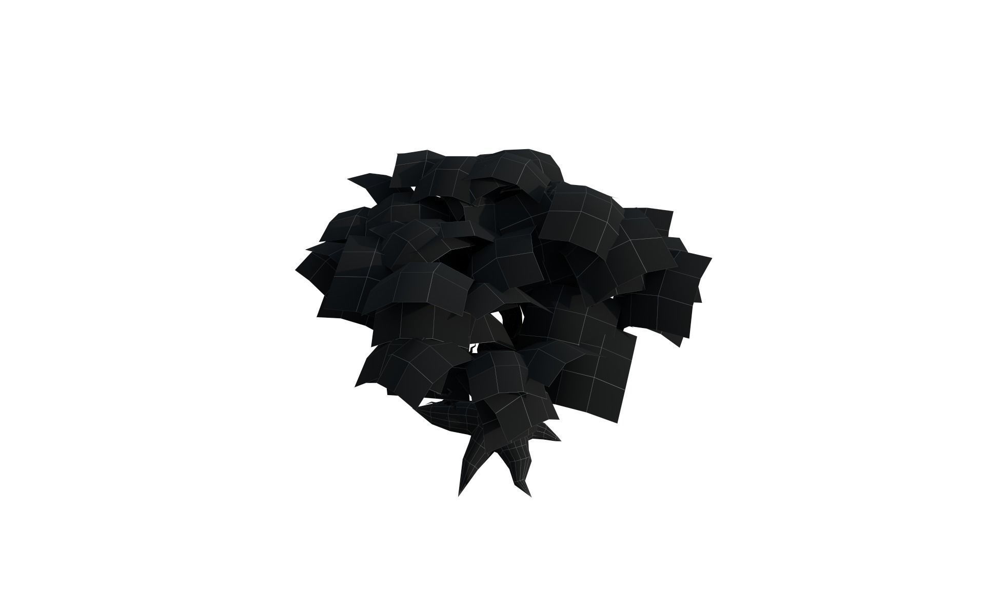 Big tree Low-poly 3D model_15