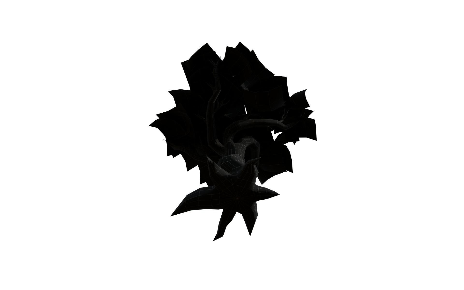 Big tree Low-poly 3D model_16