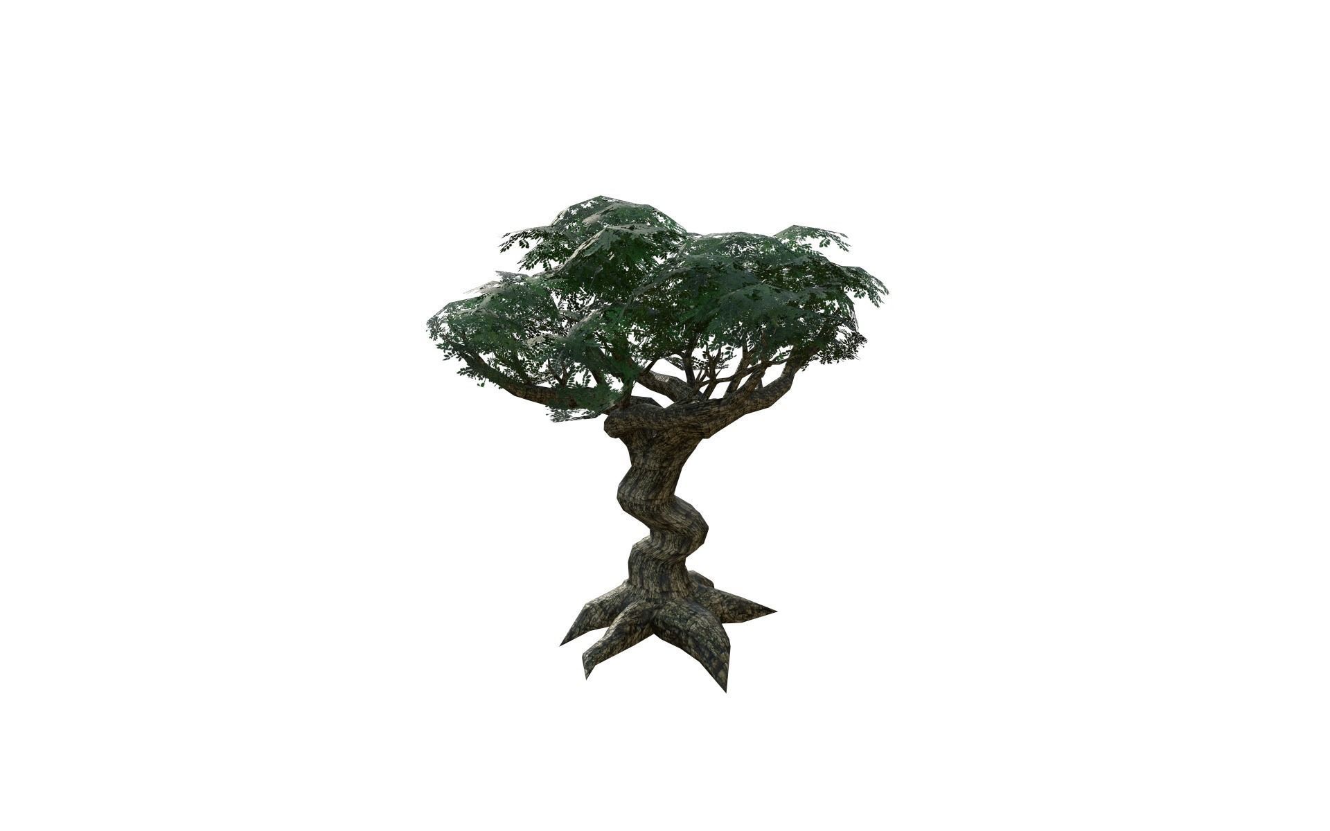 Big tree Low-poly 3D model_5