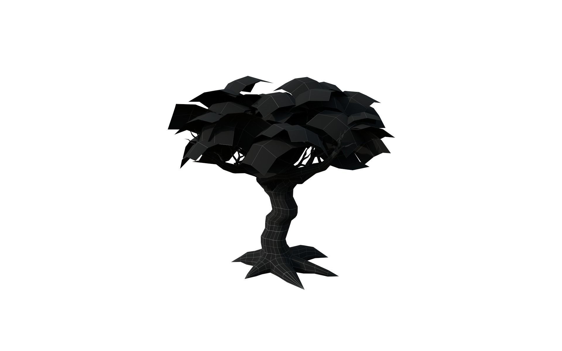 Big tree Low-poly 3D model_14