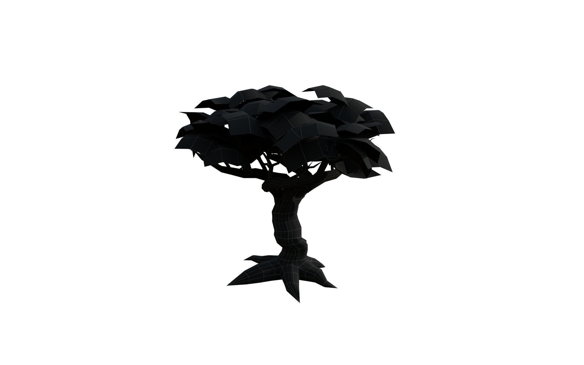 Big tree Low-poly 3D model_12