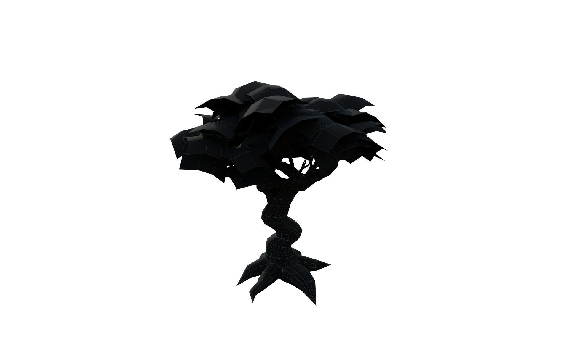 Big tree Low-poly 3D model_13