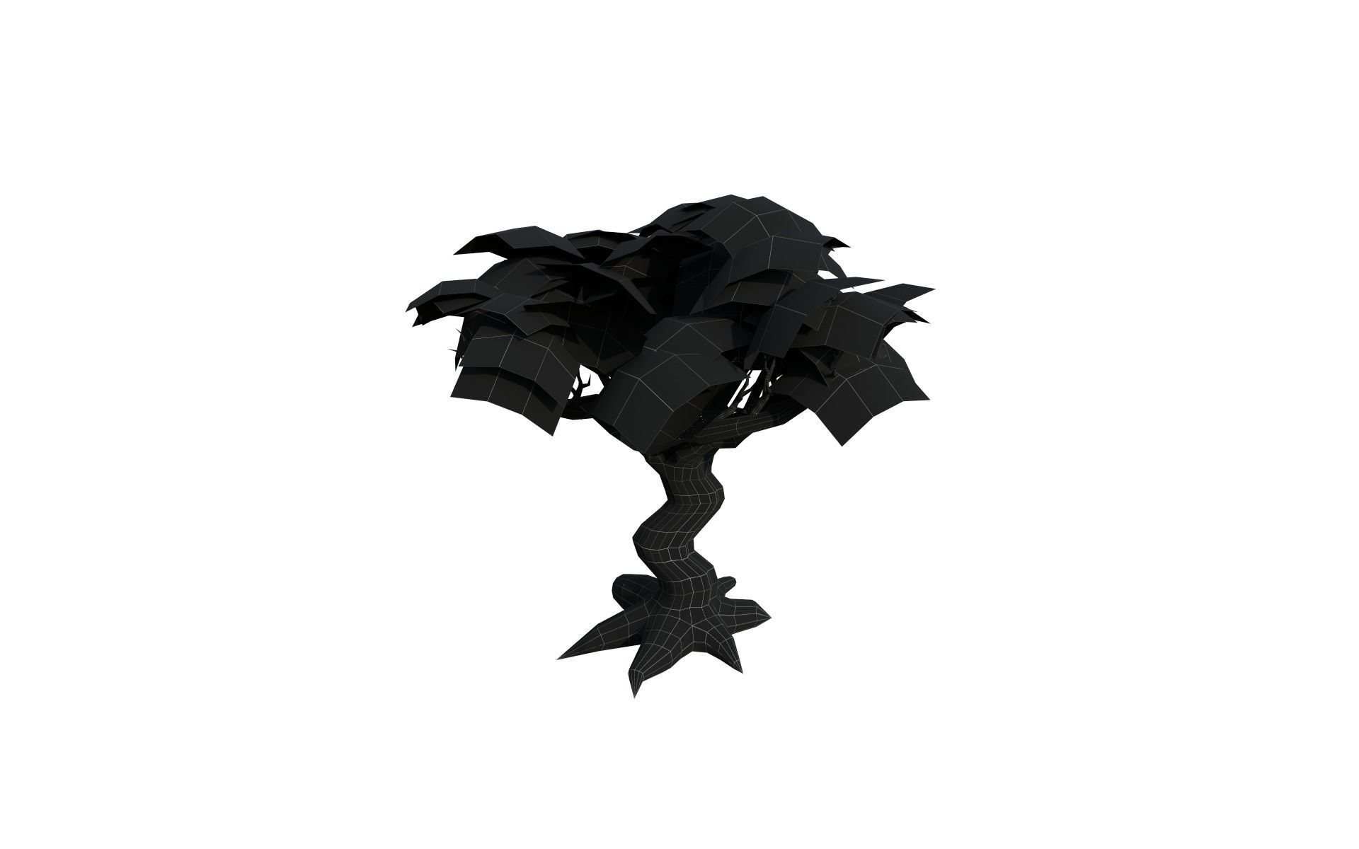 Big tree Low-poly 3D model_11