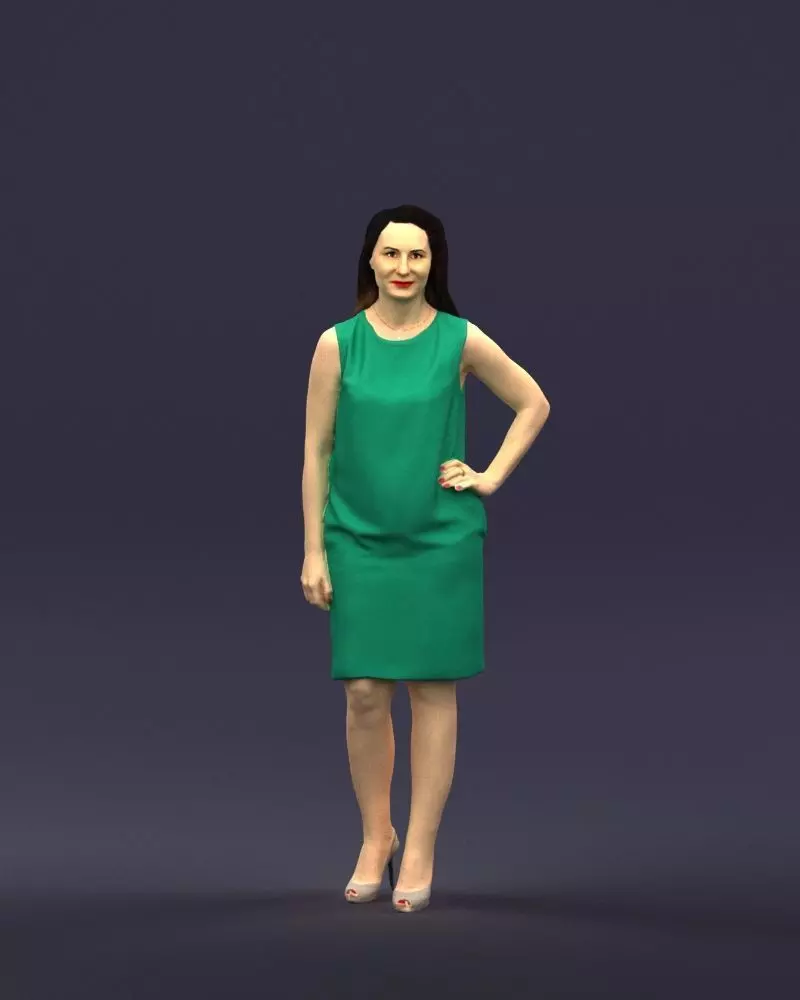 001804 Green woman 0415 3D model
