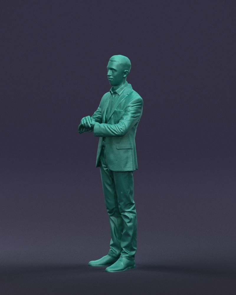 Refined black jacket man 0421 3D model_31