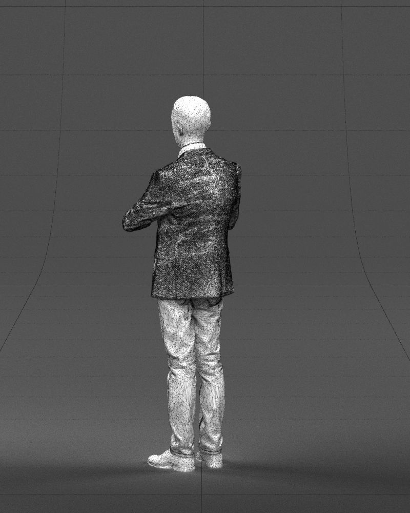 Refined black jacket man 0421 3D model_23