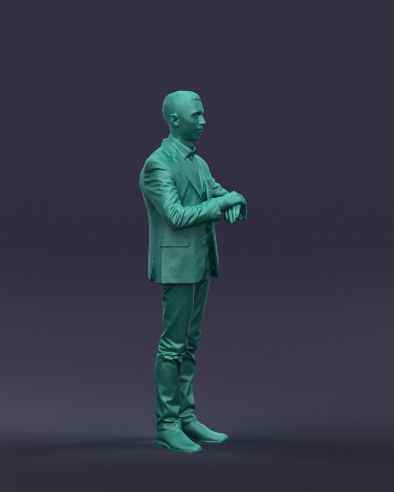 Refined black jacket man 0421 3D model_7