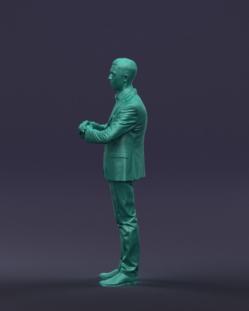 Refined black jacket man 0421 3D model_28