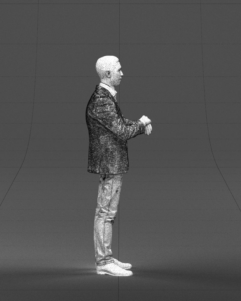 Refined black jacket man 0421 3D model_11