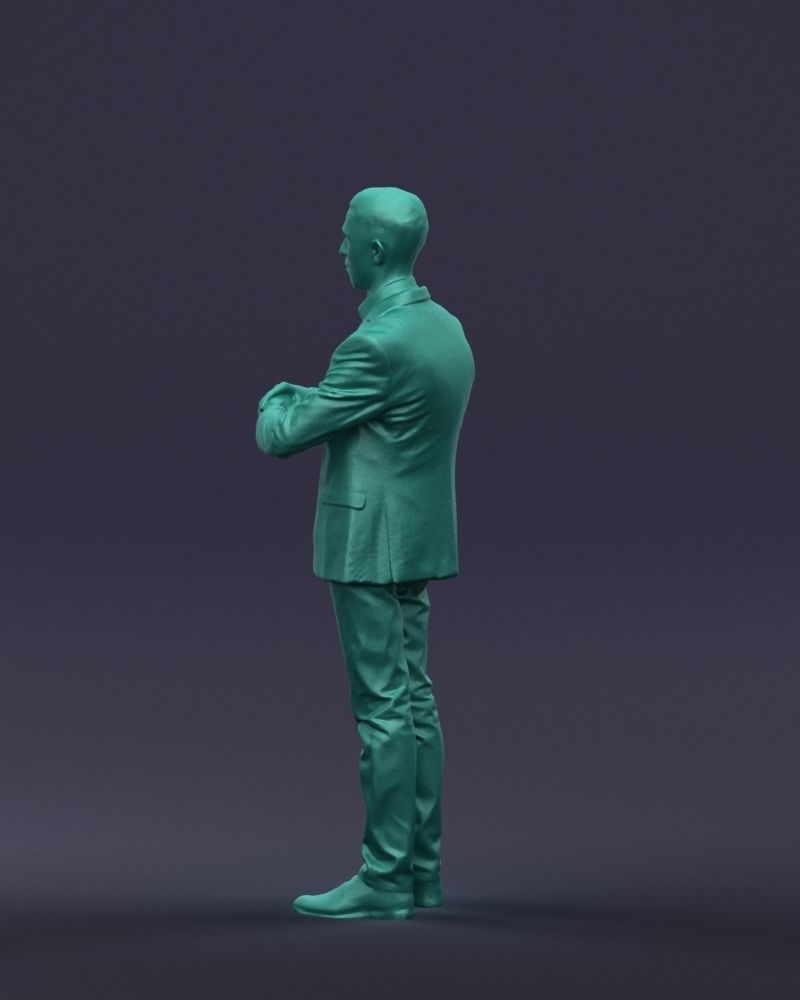 Refined black jacket man 0421 3D model_25