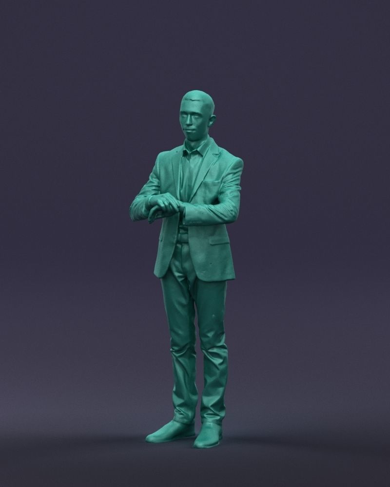 Refined black jacket man 0421 3D model_34