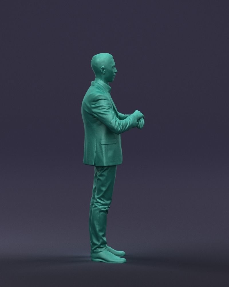 Refined black jacket man 0421 3D model_10