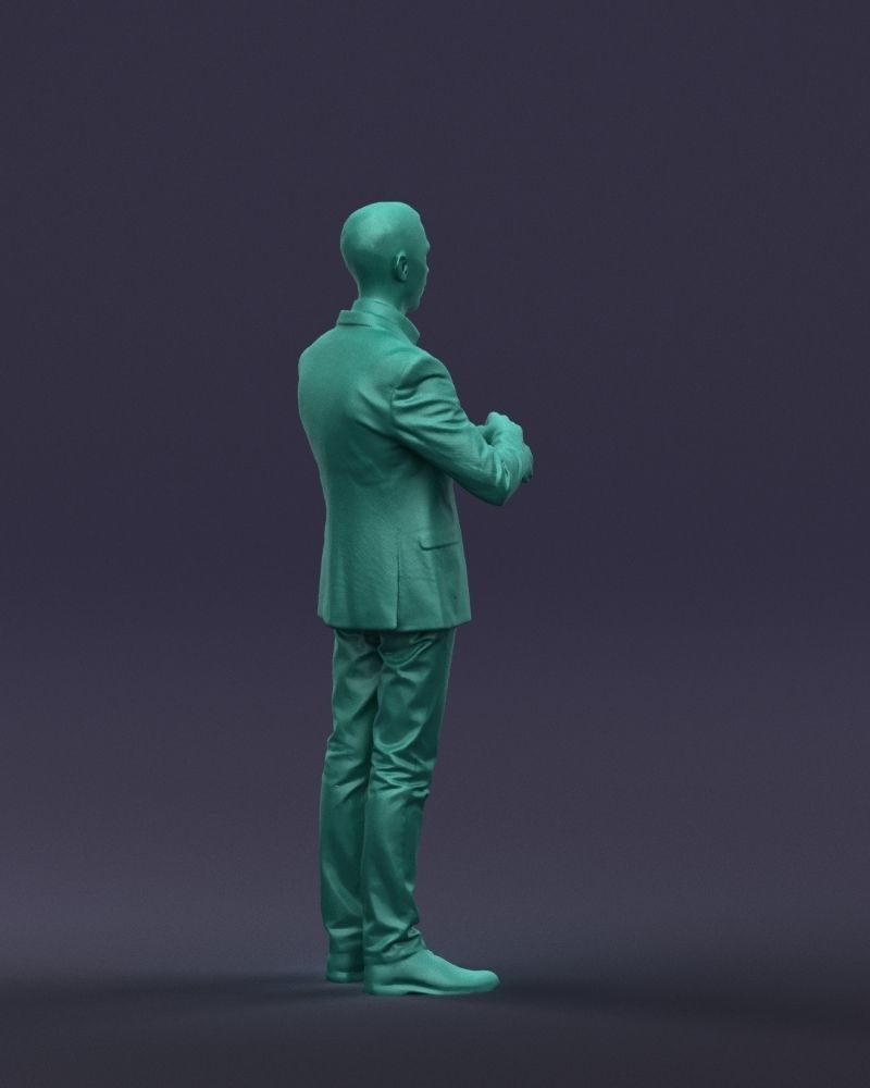 Refined black jacket man 0421 3D model_13