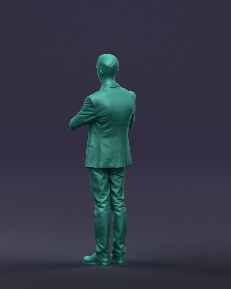 Refined black jacket man 0421 3D Print ready 3D print model_22