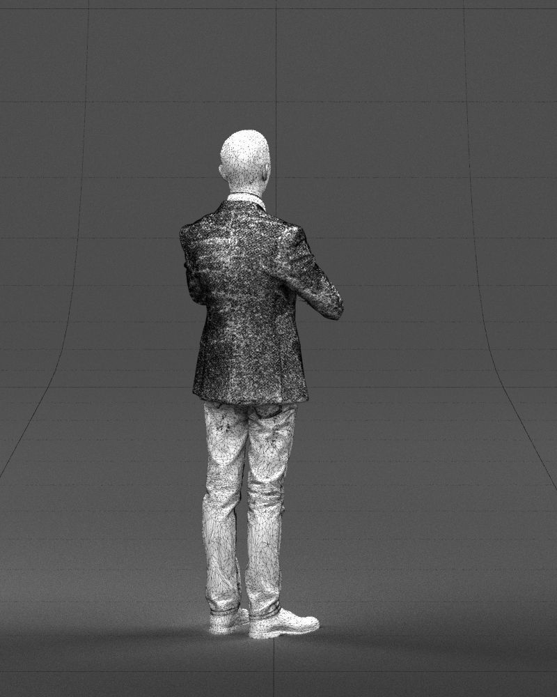Refined black jacket man 0421 3D Print ready 3D print model_17