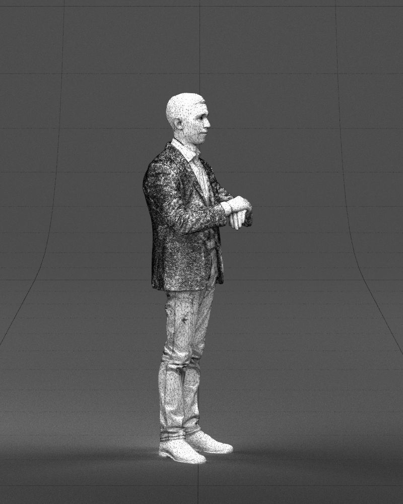 Refined black jacket man 0421 3D Print ready 3D print model_8