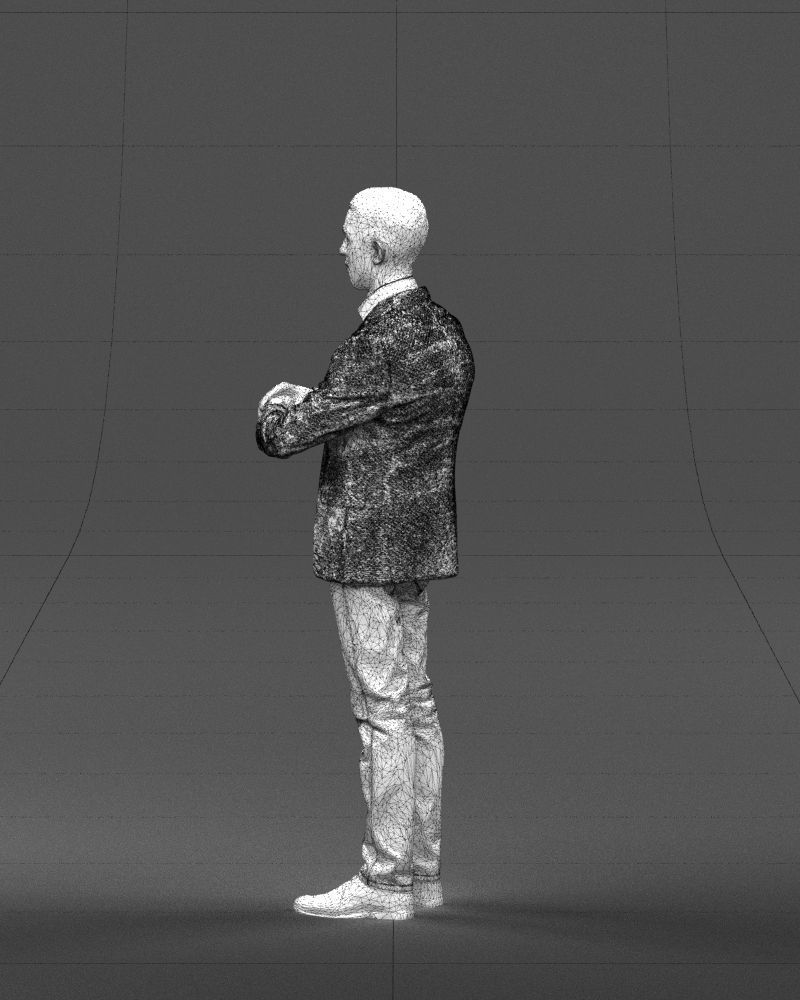 Refined black jacket man 0421 3D Print ready 3D print model_26