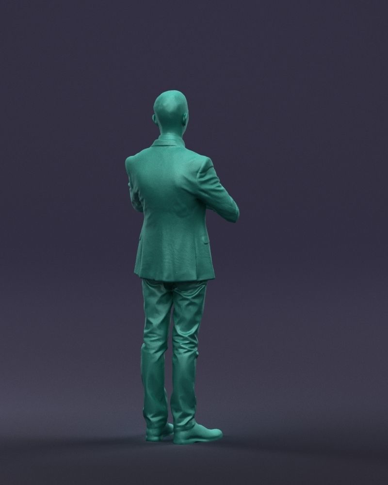Refined black jacket man 0421 3D Print ready 3D print model_16