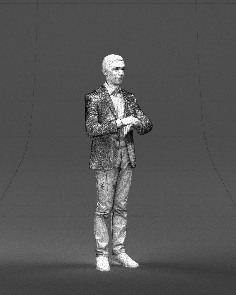 Refined black jacket man 0421 3D Print ready 3D print model_5