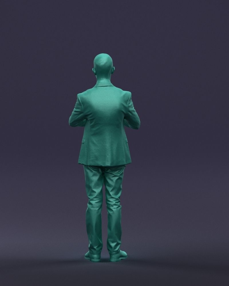 Refined black jacket man 0421 3D Print ready 3D print model_19