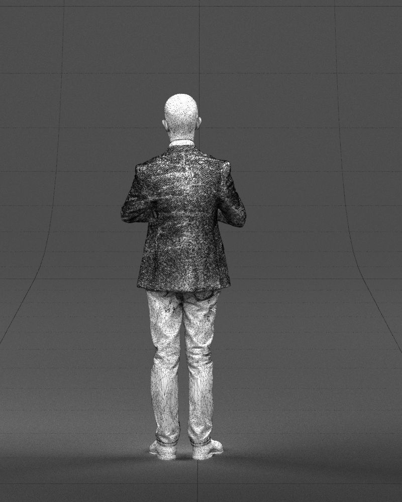 Refined black jacket man 0421 3D Print ready 3D print model_20
