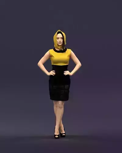 Yellow headscarf woman 0427